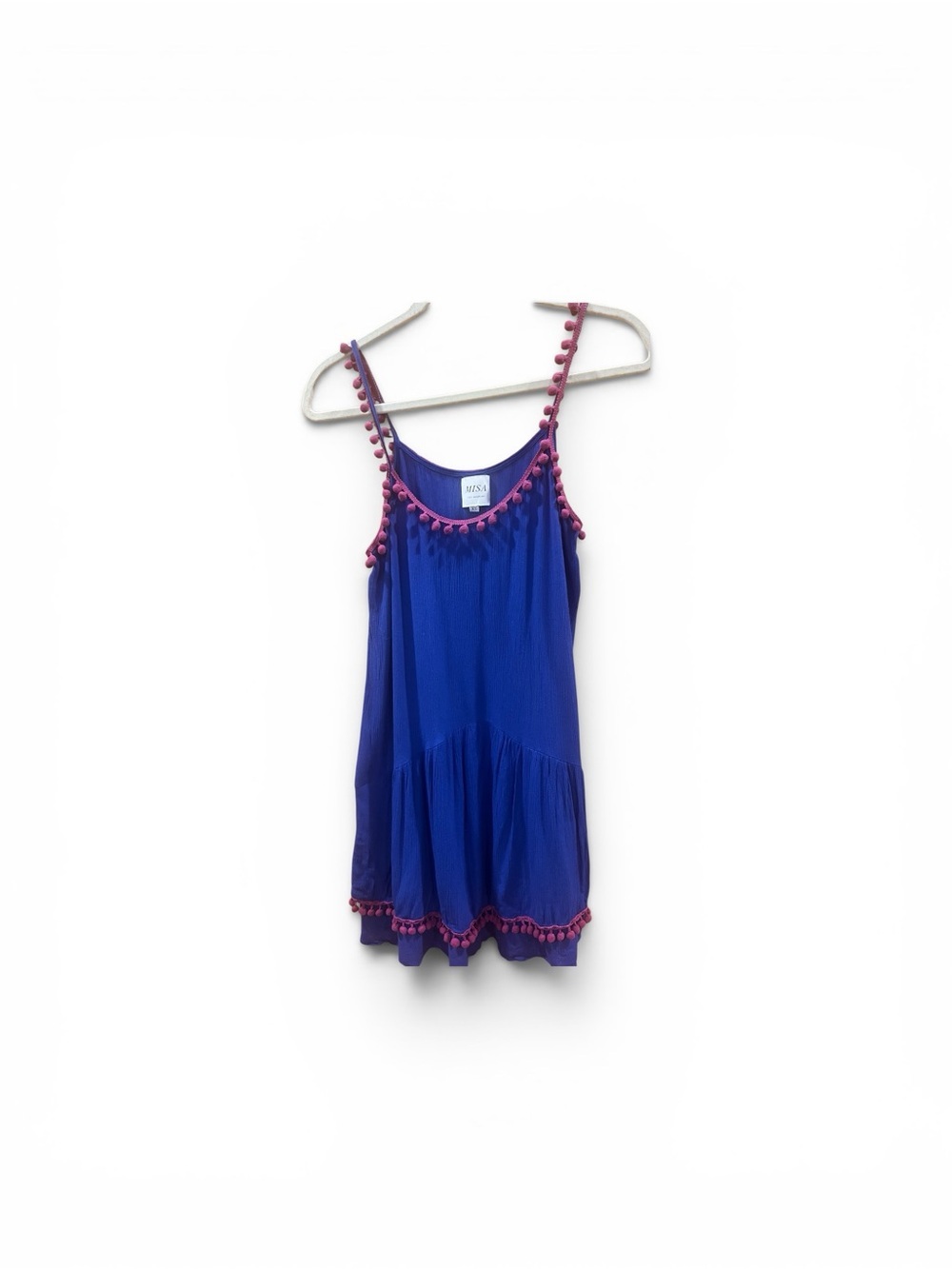 Misa Los Angeles Blue Swim Coverup with Pink Trim
